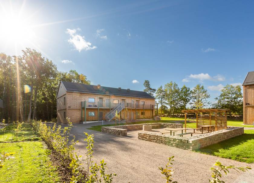 BoKlok lägenhetshus med innergård