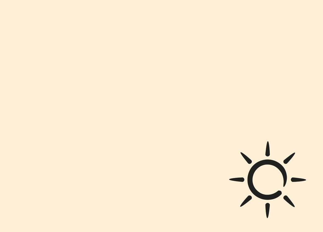 boklok svart ikon av sol mot brandgul bakgrund