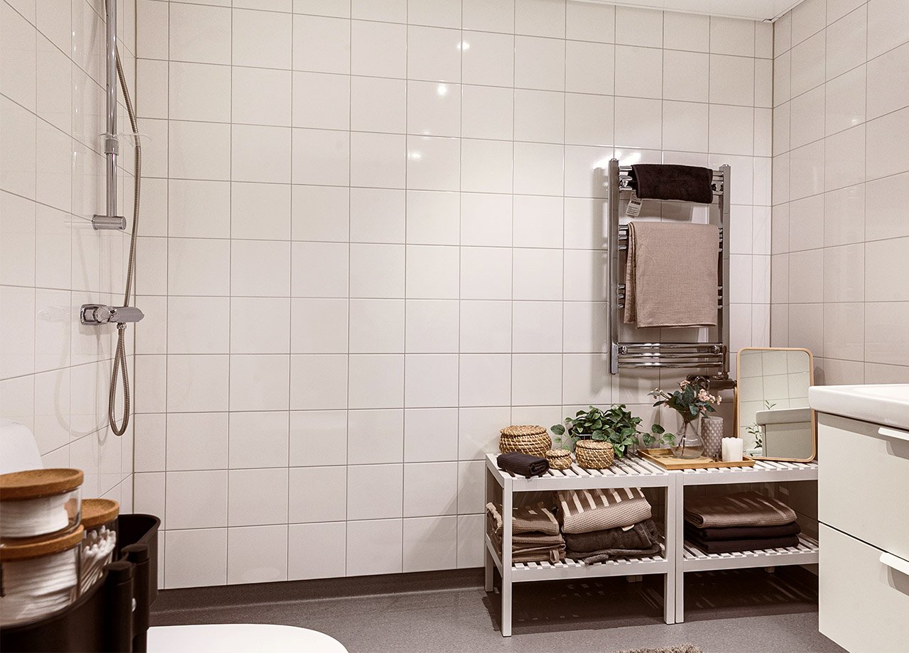 Badrum i BoKlok lägenhet 2 rum och kök.