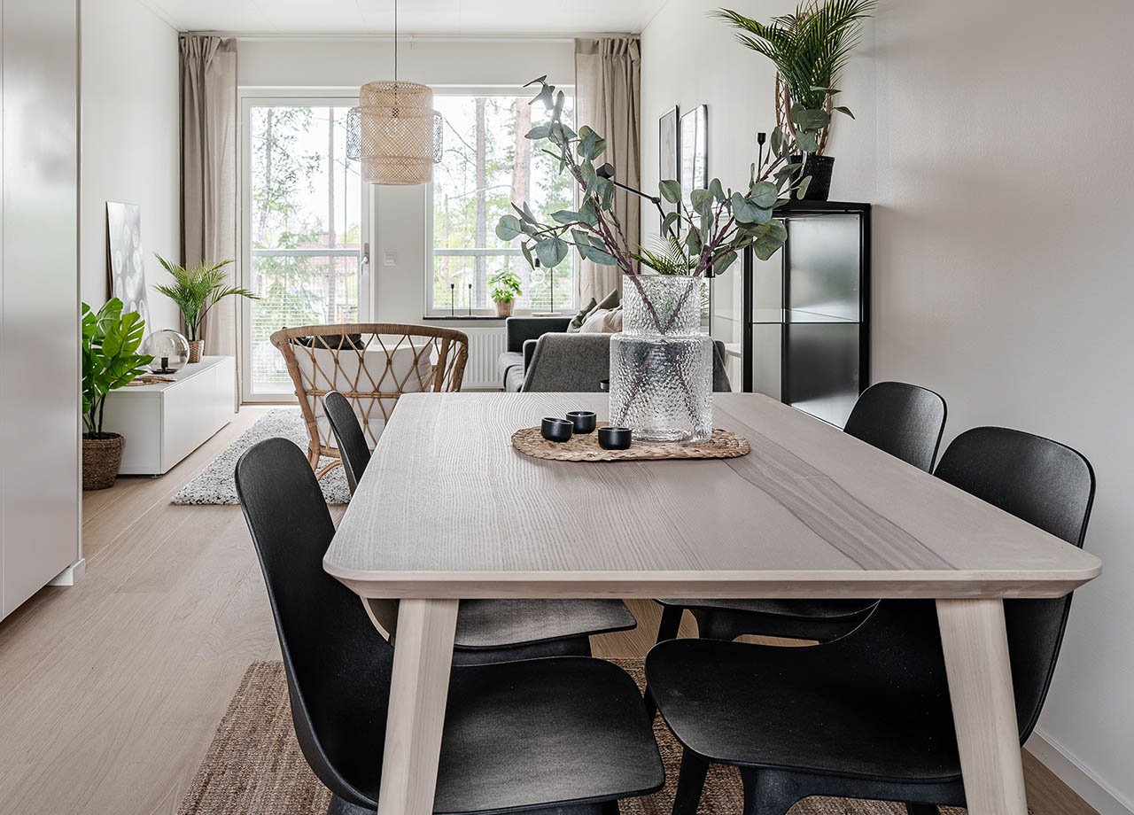 Matbord i en BoKlok lägenhet 2 rum och kök.