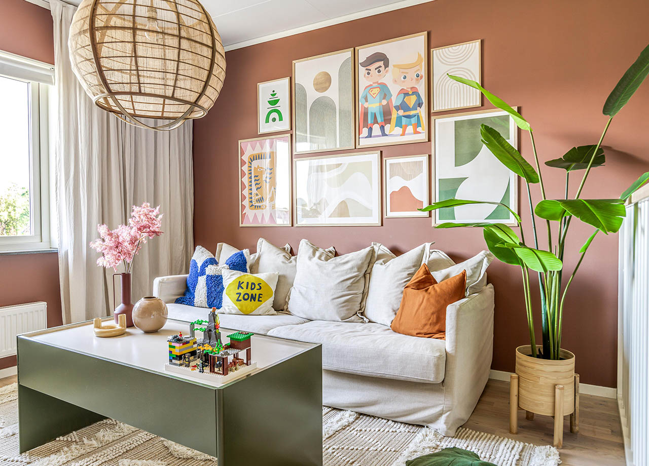 Allrummet på övervåningen i BoKlok radhus 117 kvm