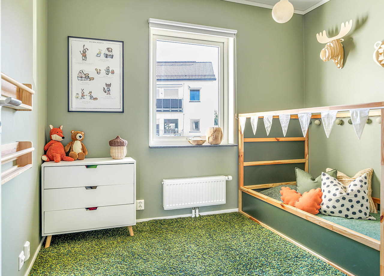 Barnrum i BoKlok radhus.