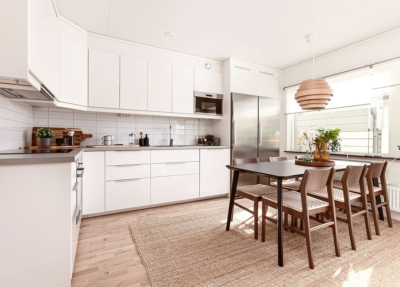 Foto av köket i BoKlok radhus.