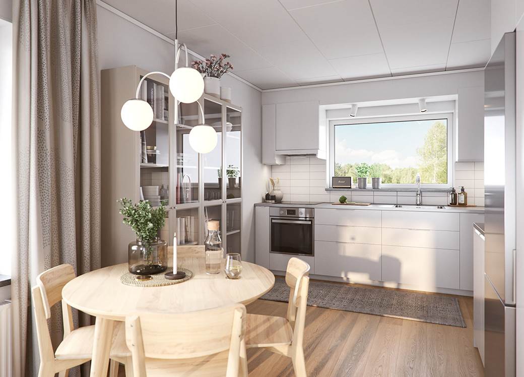 Matplats i Boklok lägenhet