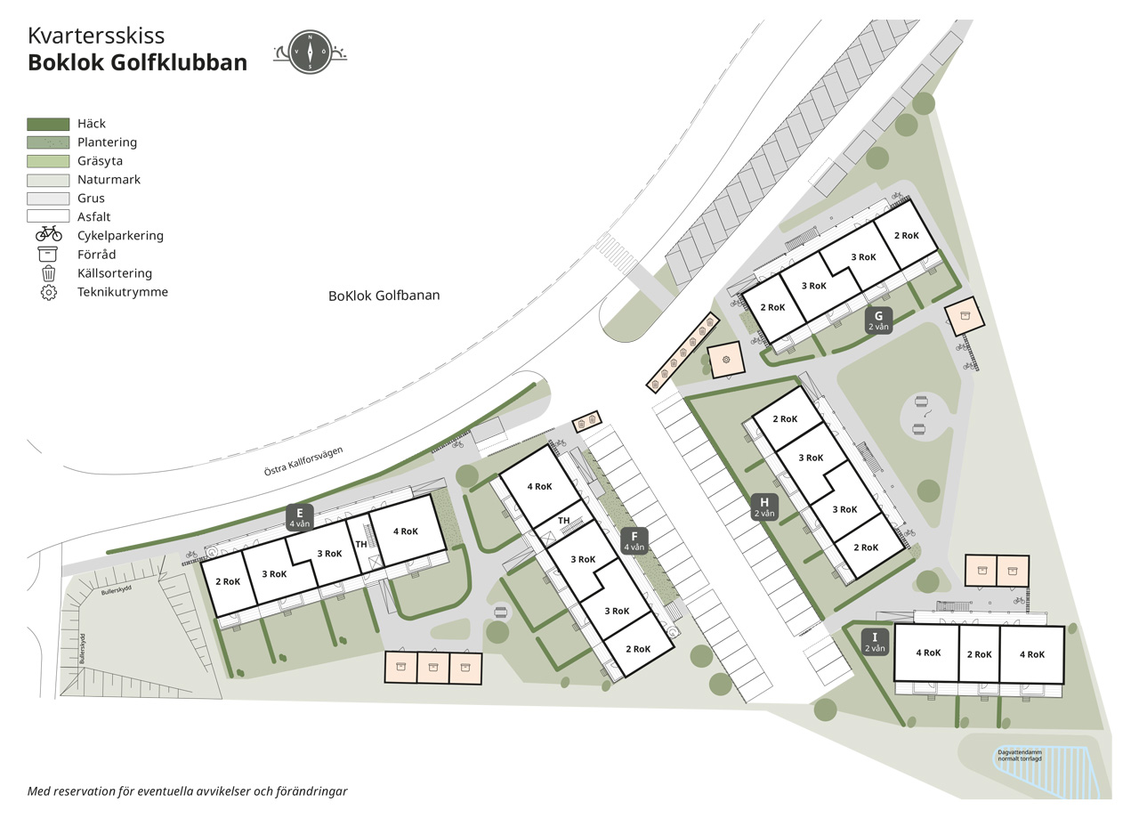 Illustration av kvartersskiss för BoKlok Golfklubban