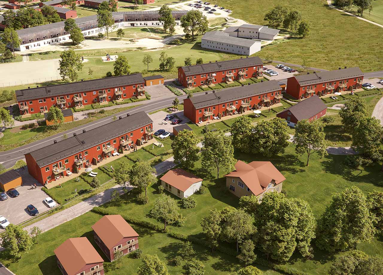 Illustrationsbild av kvarteret BoKlok Lavendeln.