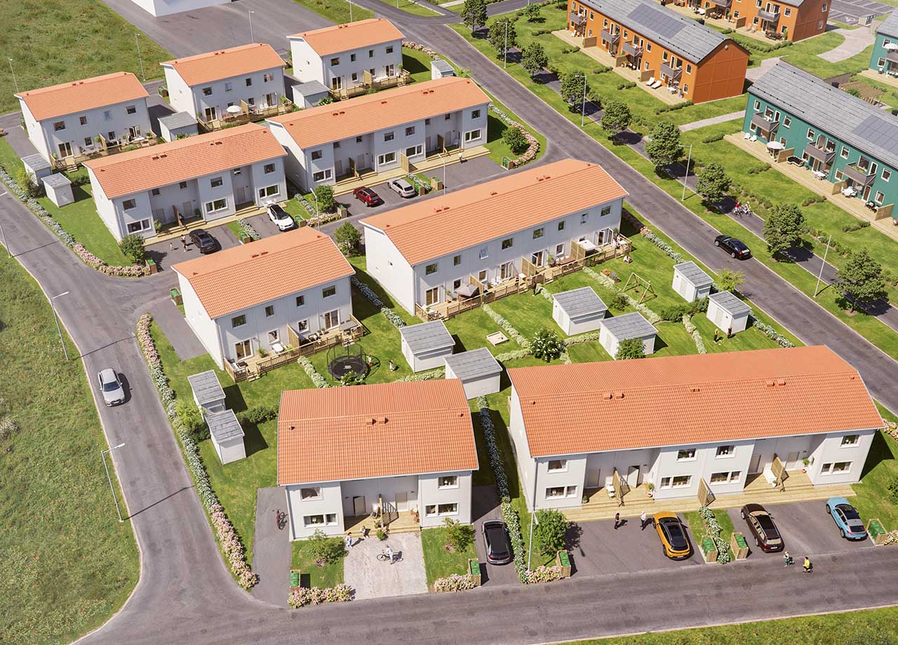 Illustrationsbild över kvarteret BoKlok Stallmästaren.